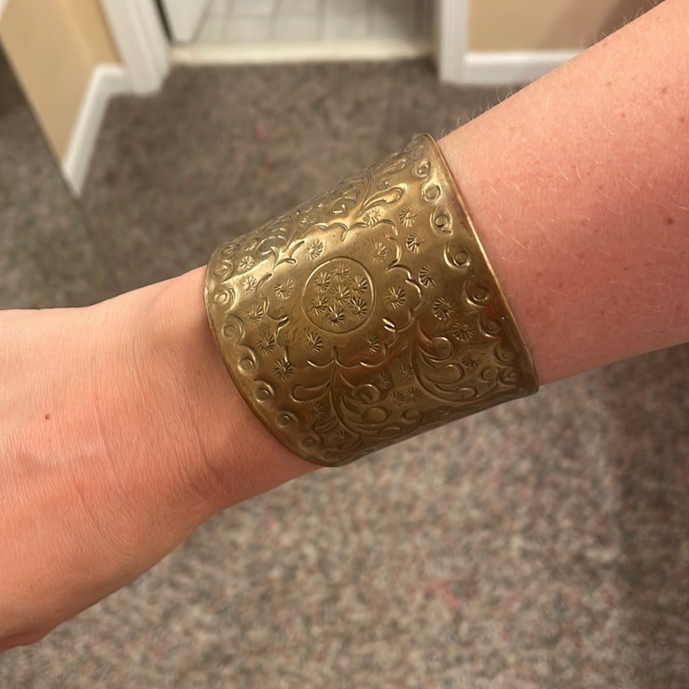 Custom wide bronze cuff